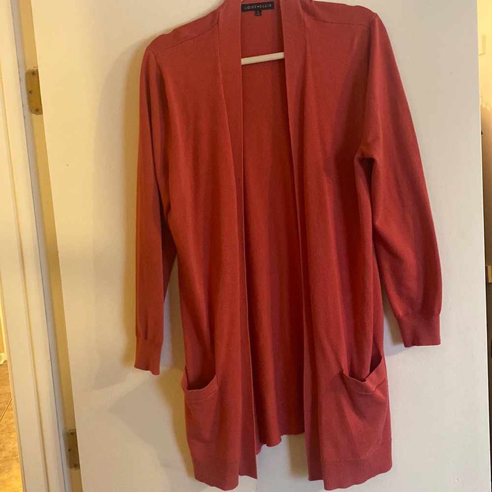 Coral long cardigan